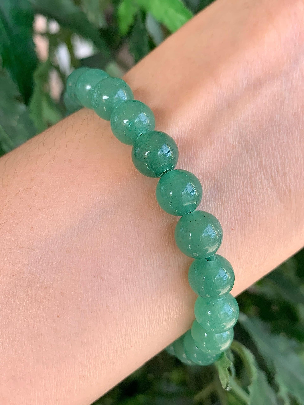 GAF TREASURES Green Aventurine Crystal Bead Bracelet 8mm, Genuine Green Aventurine Stretch Gemstone Bracelet, Healing Crystal Bracelet, Gift for Men & Women (1)
