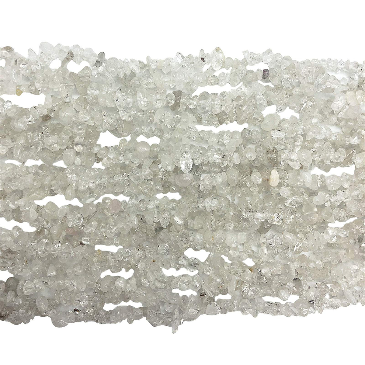 Fekuar 64" Irregular Tumbled Rock Quartz Chip Beads for Jewelry Making, Healing Crystal Drilled Loose Bead Strand DIY Craft Supplies, 5-8mm