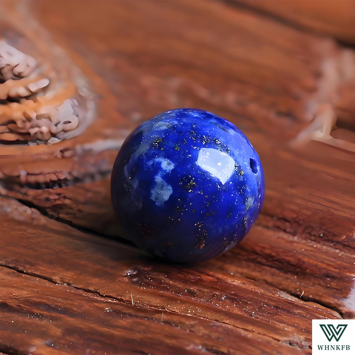 WHNKFB 8mm 50PCS Natural Lapis Lazuli Round Beads, Deep Blue Pyrite-Flecked Loose Gemstone Beads for Jewelry Making Craft - 4mm 6mm 8mm 10mm Options with Free Elastic Cord