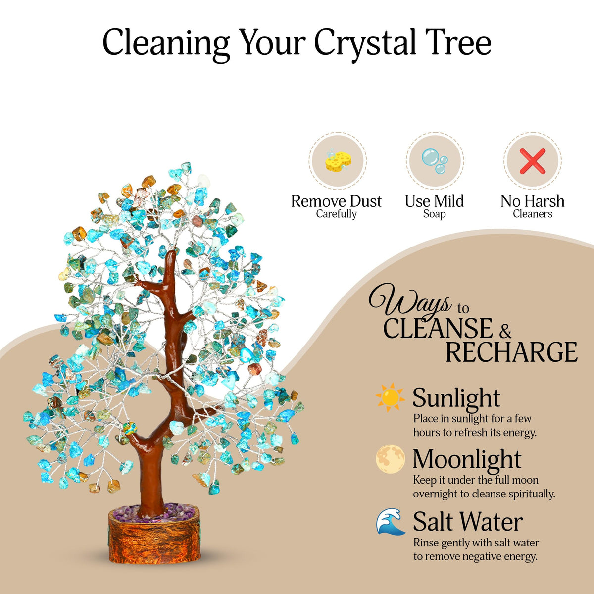 YATSKIA Turquoise Crystal Tree - Gemstone Tree - Tree of Life - Crystal Home Decor - Good Luck Charms - Spiritual Gifts for Women - Gemstones and Crystals - Chakra Stones - Meditation Decor