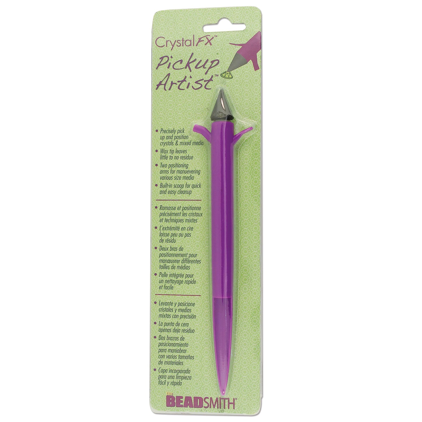 The Beadsmith Pickup Artist - CrystalFX - 6.5 inches - Waxed tip with 2 Positioning arms - Tool for Working with Crystals, Rhinestones, Seed Beads, Flat Back Stones, Diamond Painting & Nail Art