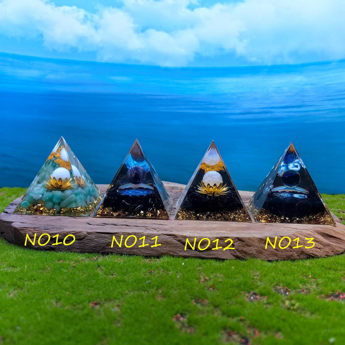 Healing Crystals Orgone Pyramid for Positive Energy, Stress Reduction, and Attracting Wealth and Luck Reduce Stress and Promote Healing with this Crystal Pyramid Home Decor (NO3,6cm)