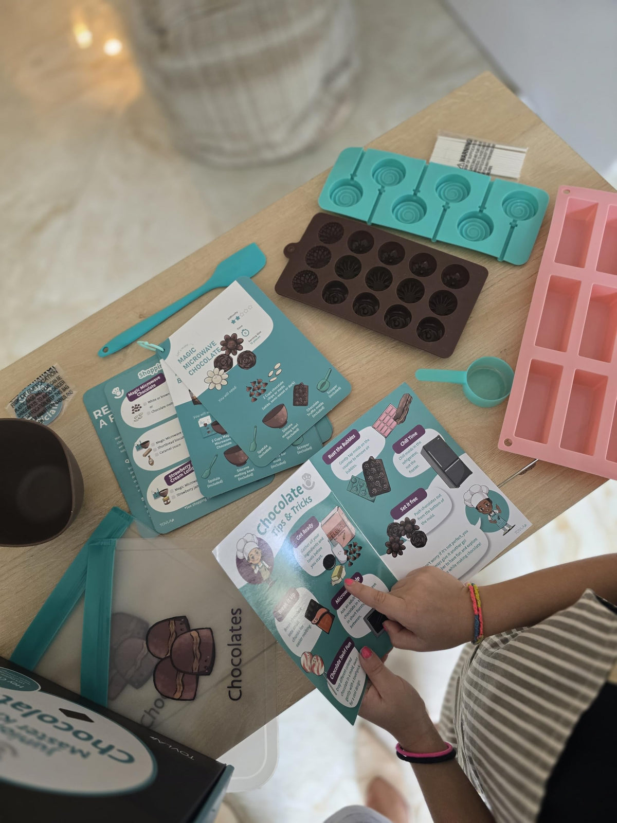 Tovla Jr. Real Chocolate Making Kit for Kids | Learn to Cook with Real Tools | Educational STEM Gift Set Ages 4+ | DIY Chocolate Activity with Visual Recipes for Boys & Girls
