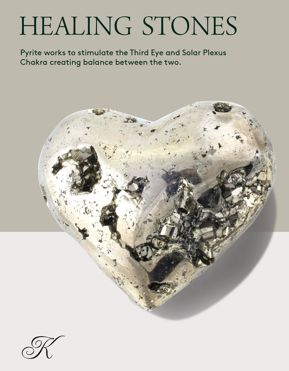KALIFANO Pyrite Heart Cluster - High Energy Iron Piedra Pirita with Healing Properties (Information Card) Fools Gold Rock Reiki Crystal Carving Used for Increased Willpower and Manifestation