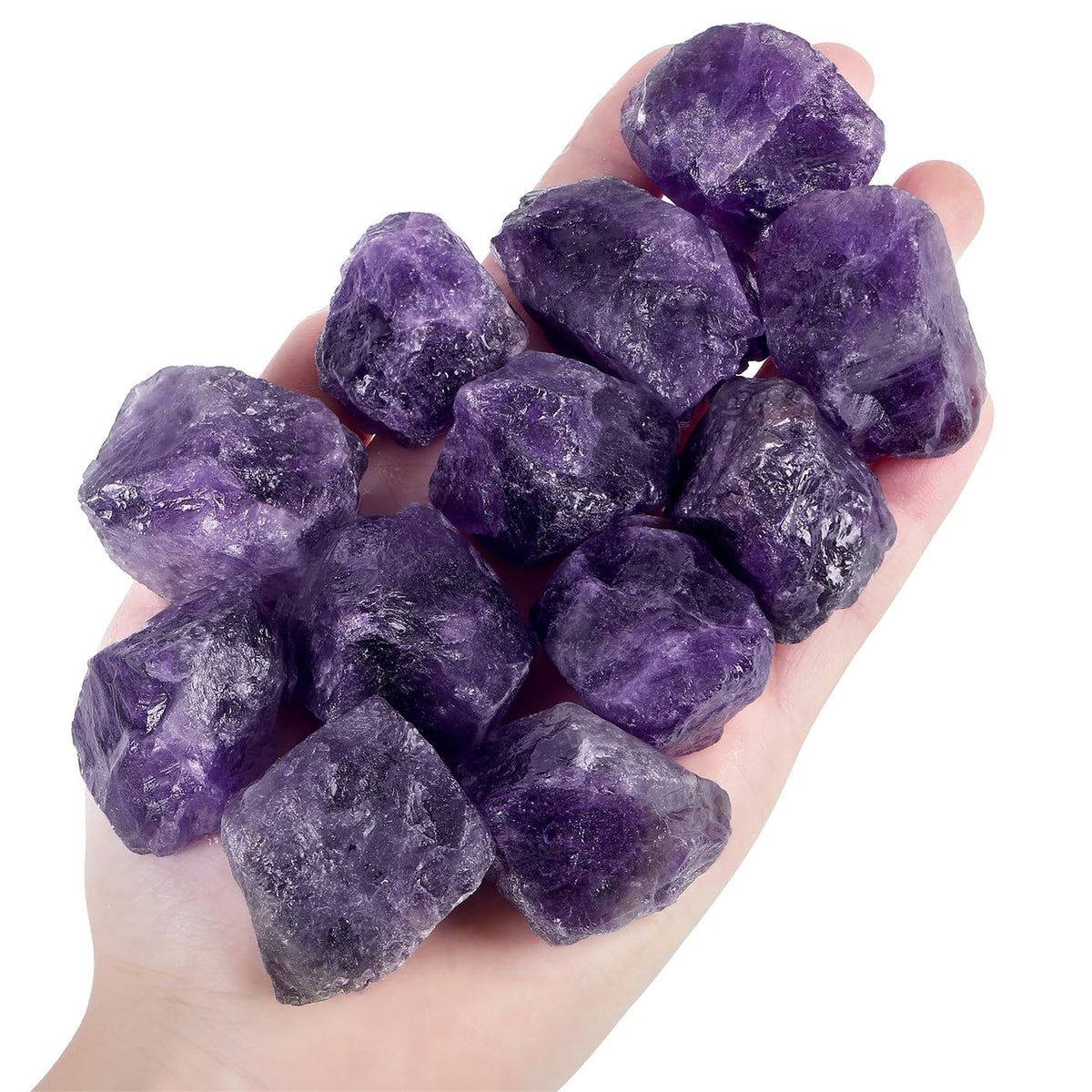 YATOJUZI Amethyst 1lb Bulk Natural Healing Crystals Raw Rough Rocks Stones Sets for Cabbing Tumbling Cutting Lapidary Polishing Reiki Crytsal Healing Wire Wrapping Decoration Gemstone