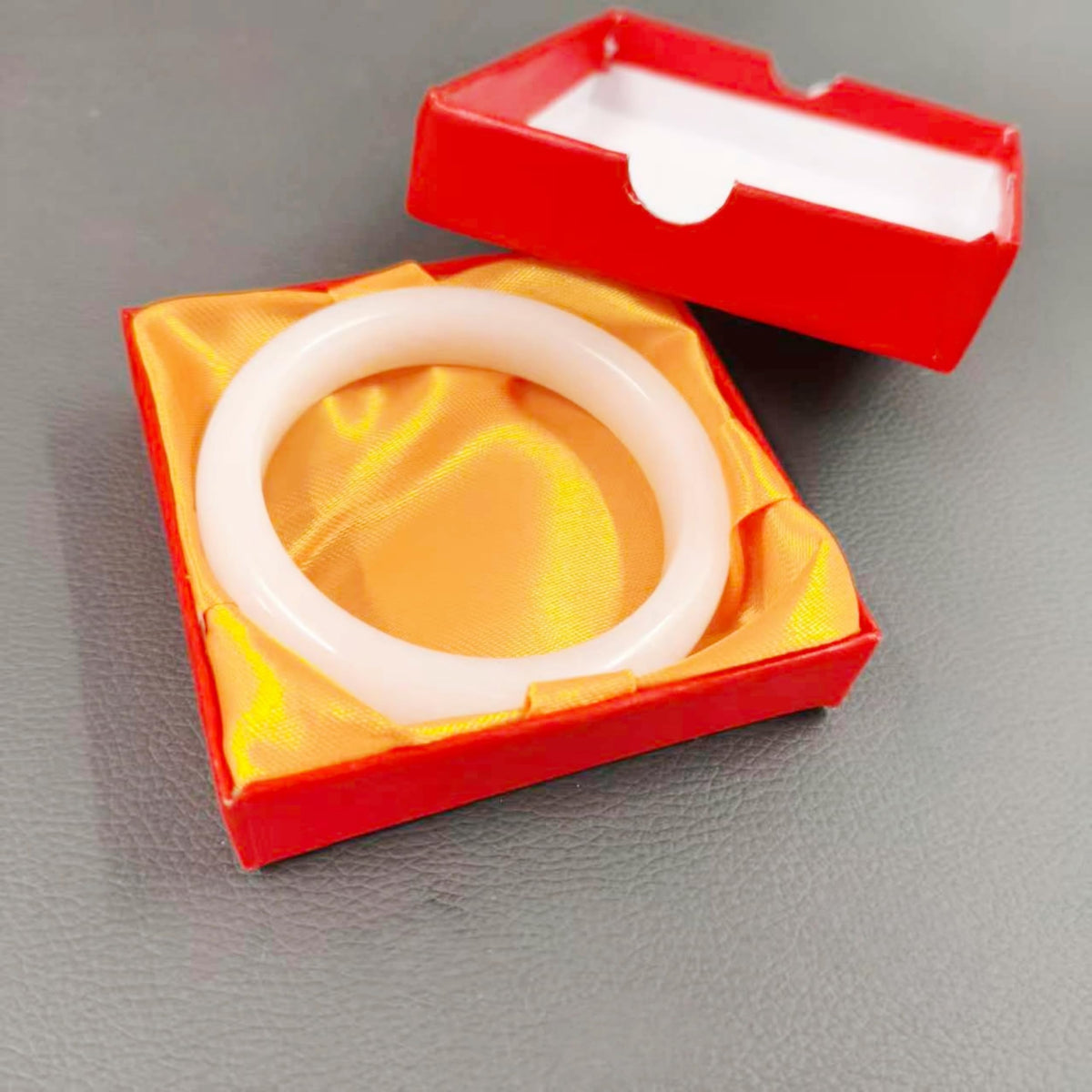 sunglnl Jade Bracelet For Women, Green Stone Bangle Natural Gradient Chinese Style Bracelets With Box Wealth Fortune Healing Protection Good Luck Jewelry Gift (White, 64mm/2.51in)