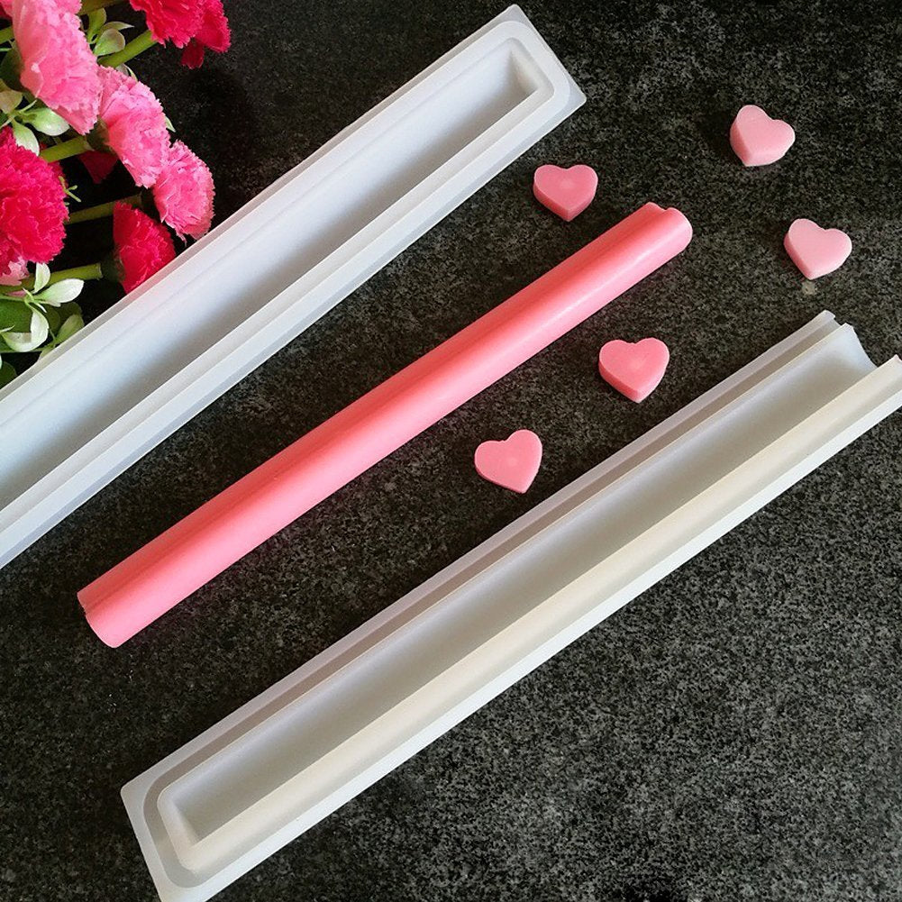 EchoDone Heart Tube Column Silicone Soap Mold Embed Soap Making Supplies Tool Heart Shape Candle Mold Set Soap Mould