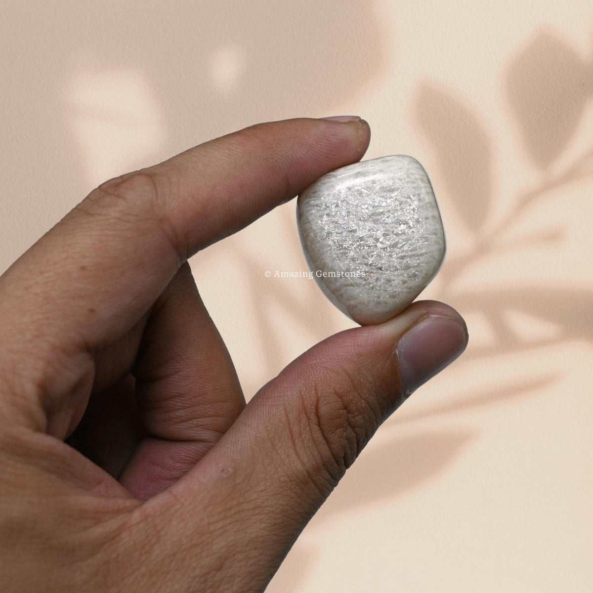 Amazing Gemstone Cream Moonstone Crystals and Healing Stones Tumbled - 1 oz Cream Moonstone Stone,Natural Healing Stones for Energy Balance,Stress Relief - Premium Polished Gems Rocks for Meditation