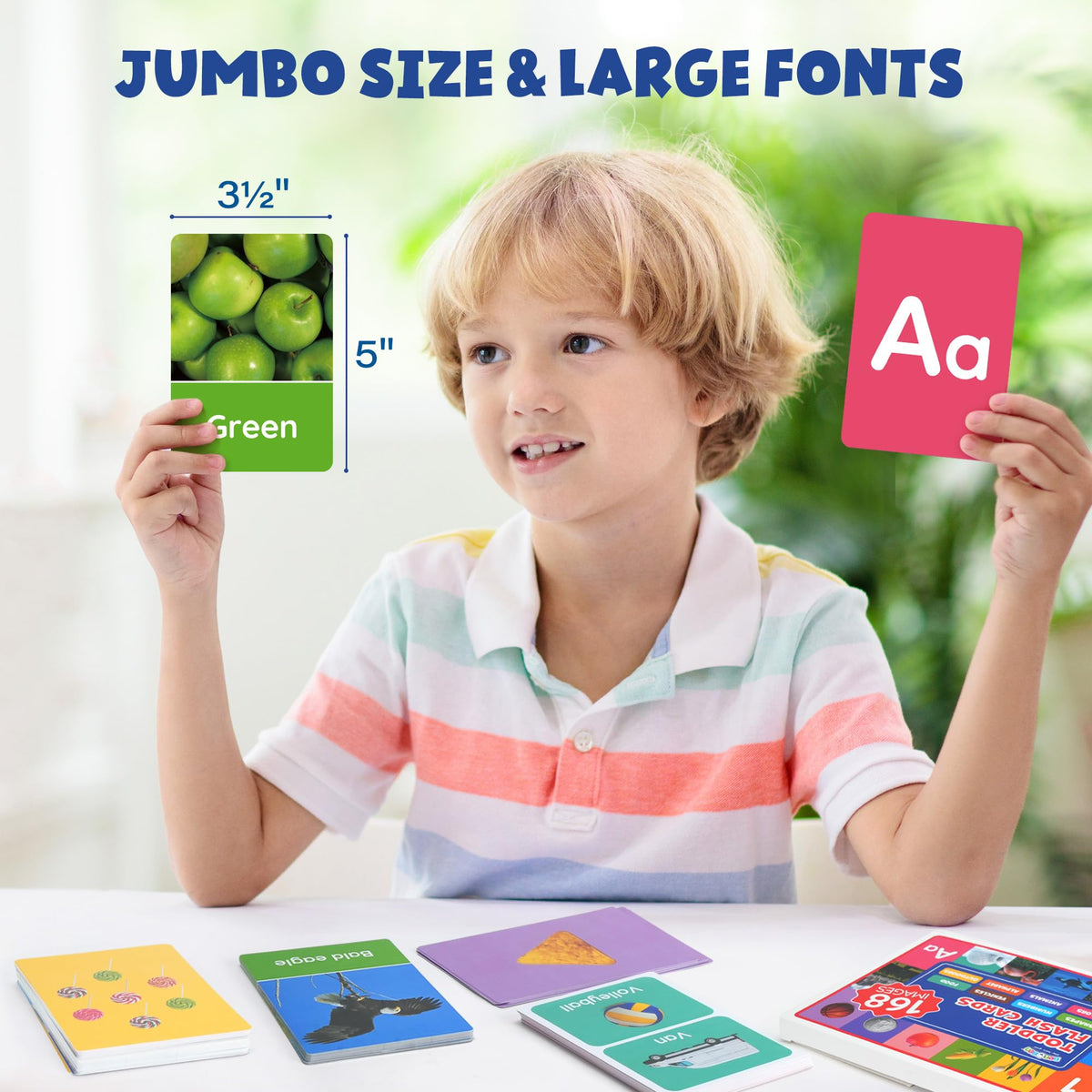 BenBen Flash Cards for Toddlers 1-3, Rip Proof & Waterproof, 84 Double-Sided Educational Flashcards, Alphabet, Number, Animal, Shape, Color, Objects Learning Cards for Kids Age 1 2 3 4