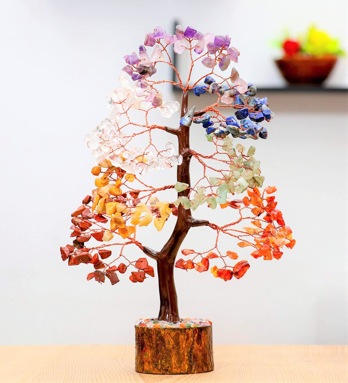 Crocon® 7 Chakhra Crystals Tree, Birthday Gifts for Women & Men, House Decor for Shelf, Healing Crystals, Spiritual Gift Decor, House Warming Gifts New Home, Birthday Gift for Mom Sister