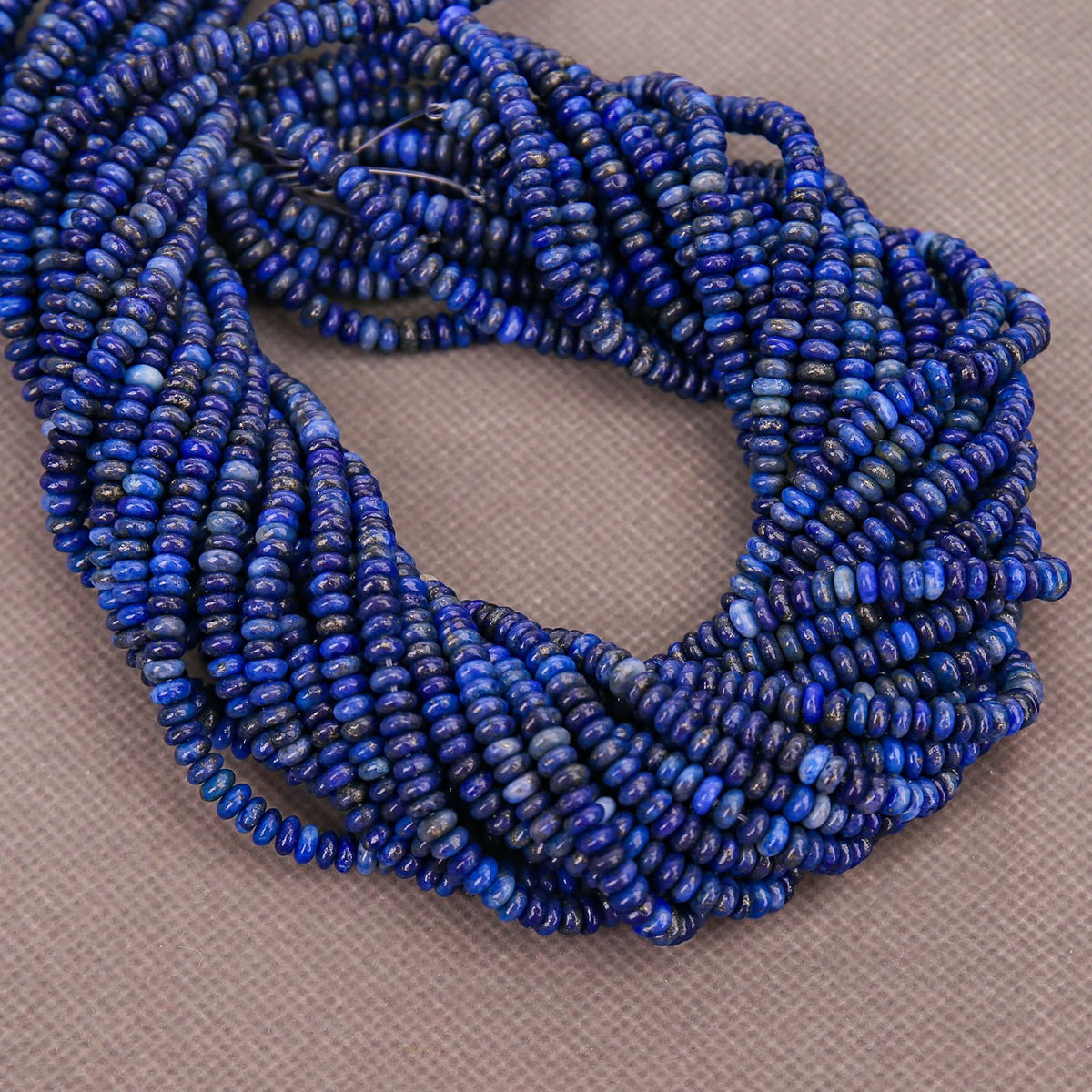 BONNY BOXX 1 Strand (150PCs) Natural 2 * 4mm Lapis Lazuli Rondelle Beads, Natural Abacus Disk Stone Beads Loose Spacer Gemstone for DIY Bracelet Necklace Jewelry Making