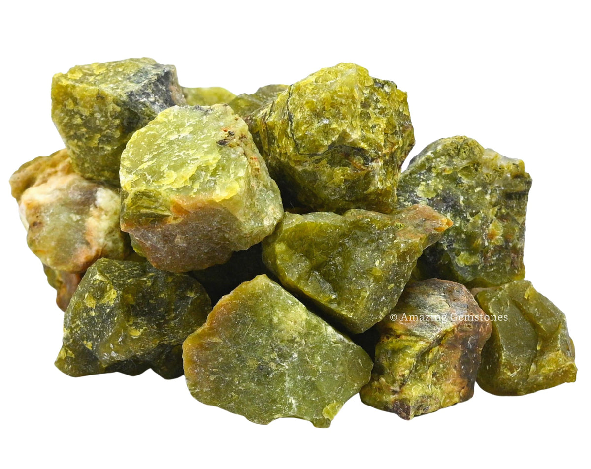 Amazing Gemstone Green Opal Raw Crystals and Healing Stones, Natural Rocks for Tumbling and DIY Raw Stones and Crystals (1 lb)
