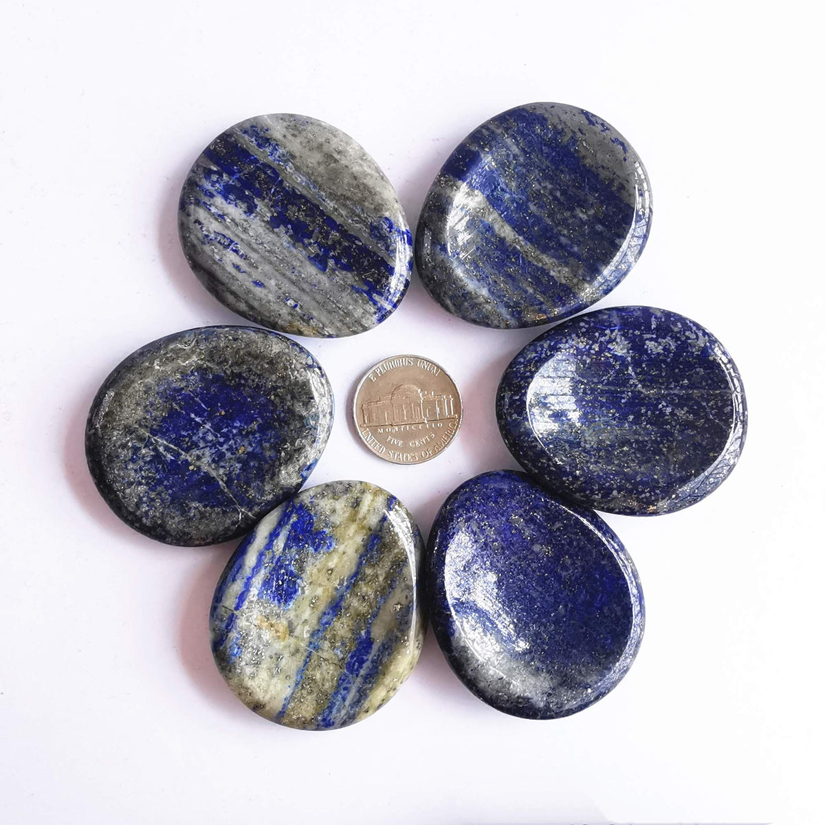 Bacatgem Natural Lapis Lazuli Water Drop Chakra Thumb Worry Stone,Stress Relax Healing Reiki Crystal Pocket Palm Stones