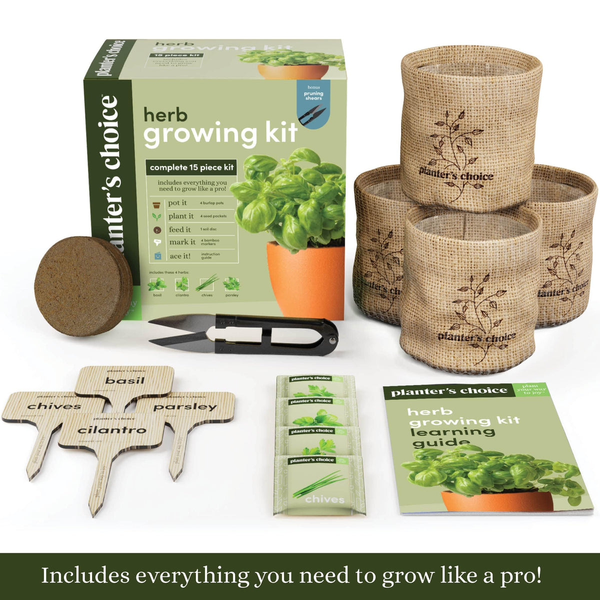 Planters' Choice Indoor Herb Garden Starter Kit - Coolest Gifts for Women - Birthday for Her - House Warming Gift New Home for Plant Lovers - Womens, Wife, Mom Presents - Gardening Herbs