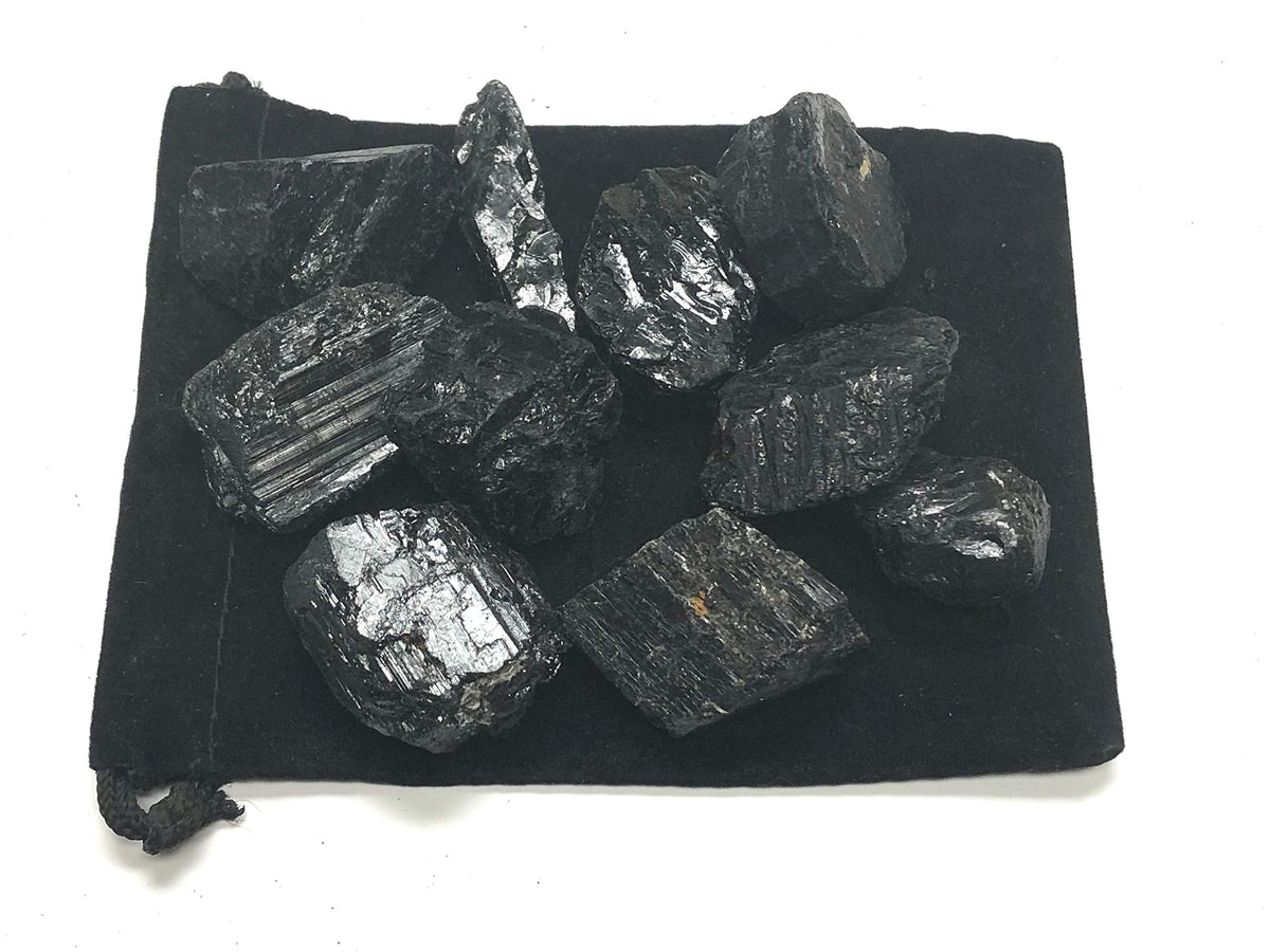 Zentron Rough Black Tourmaline Stones Large 1" Pieces (1/2 Pound)