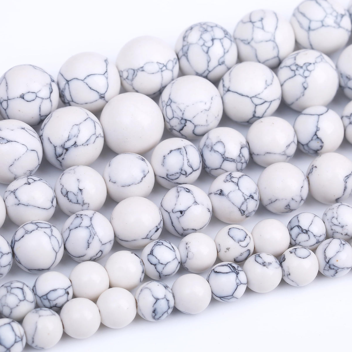 90PCS 4MM AAA White Howlite Turquoises Stone Beads Natural Gemstone Bead Crystal Healing Energy Jewelry Making DIY 15 inches