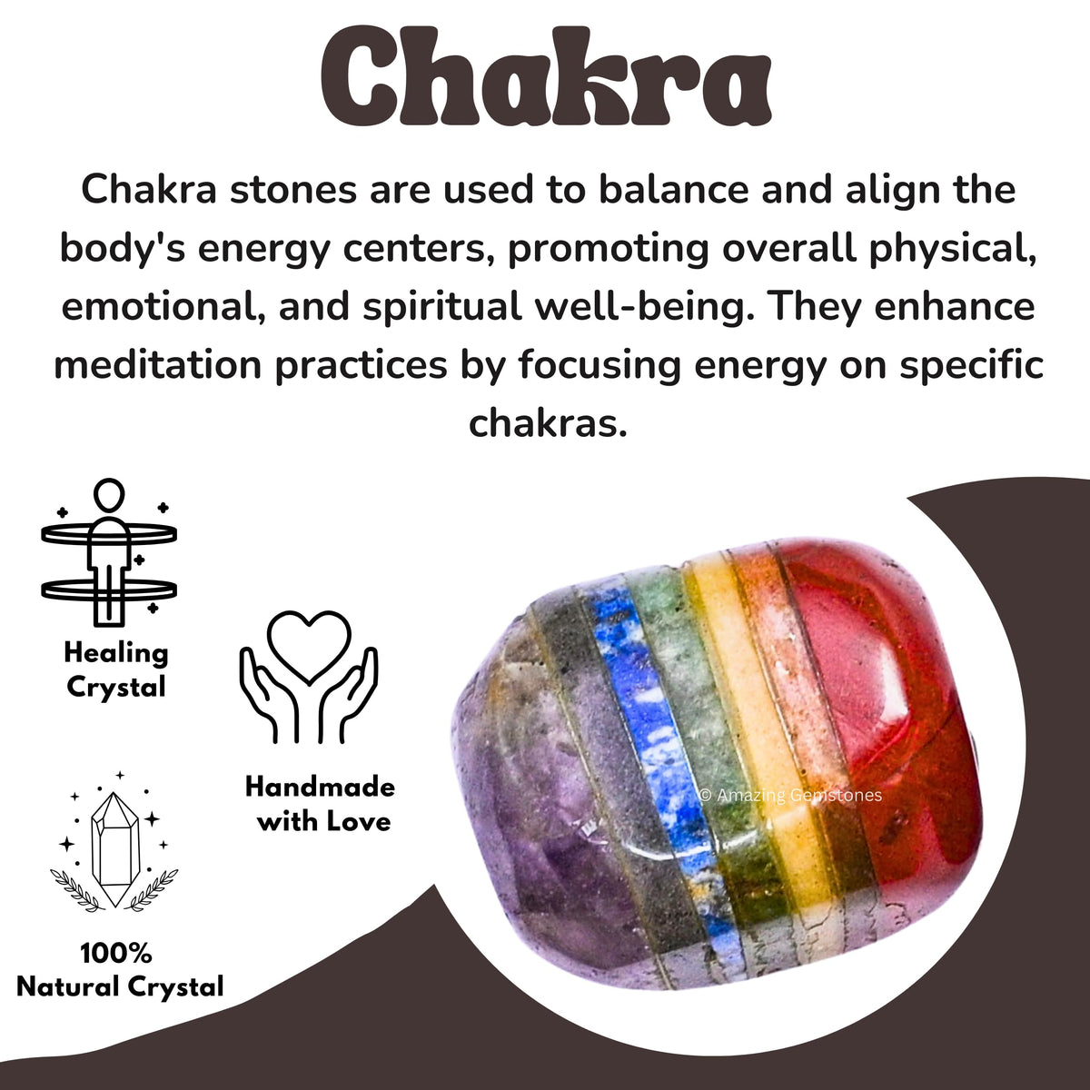 Amazing Gemstone Chakra Crystal Tumbled Stones Polished Rocks - Natural Gem Stones for Healing - DIY Crystals for Protection (1 Piece)