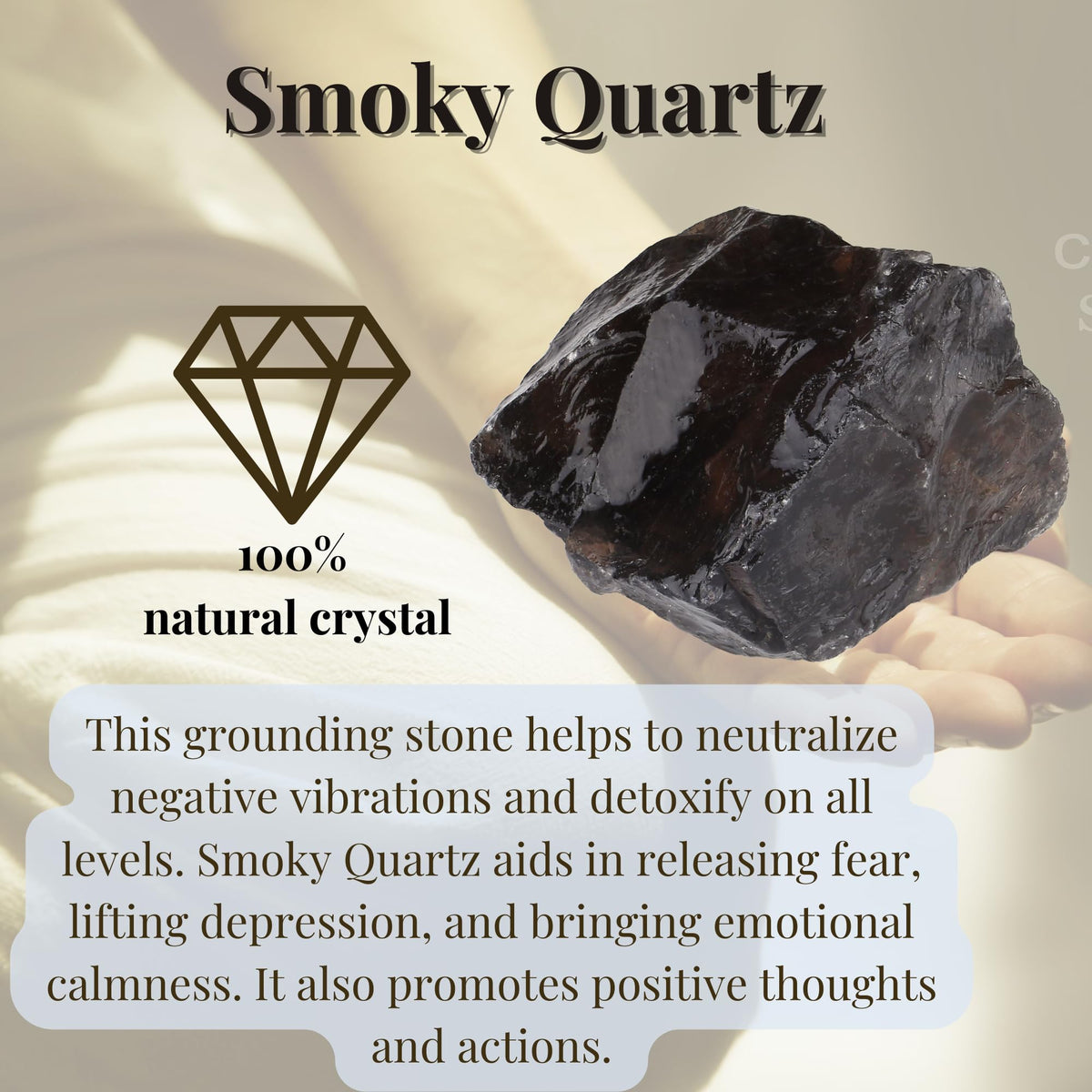 XIANNVXI Smoky Quartz 1.8-2.2" Large Raw Crystals and Healing Stones Natural Rough Crystal Rocks for Decor Gifts Tumbling Cabbing Polishing Fountain Rocks 1PCS