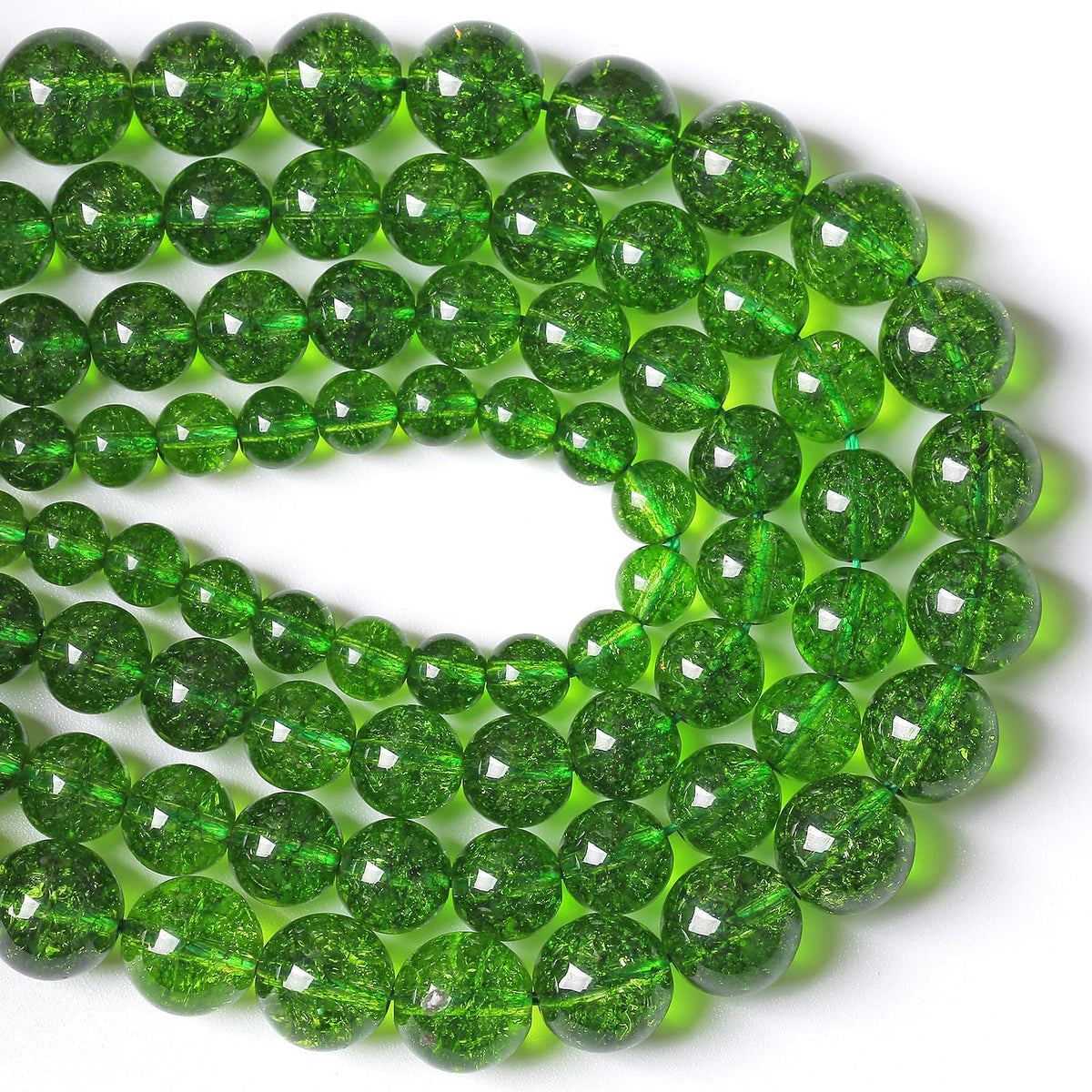 6MM 60PCS Green Peridot Crystal Stone Beads for Jewelry Making DIY Bracelet