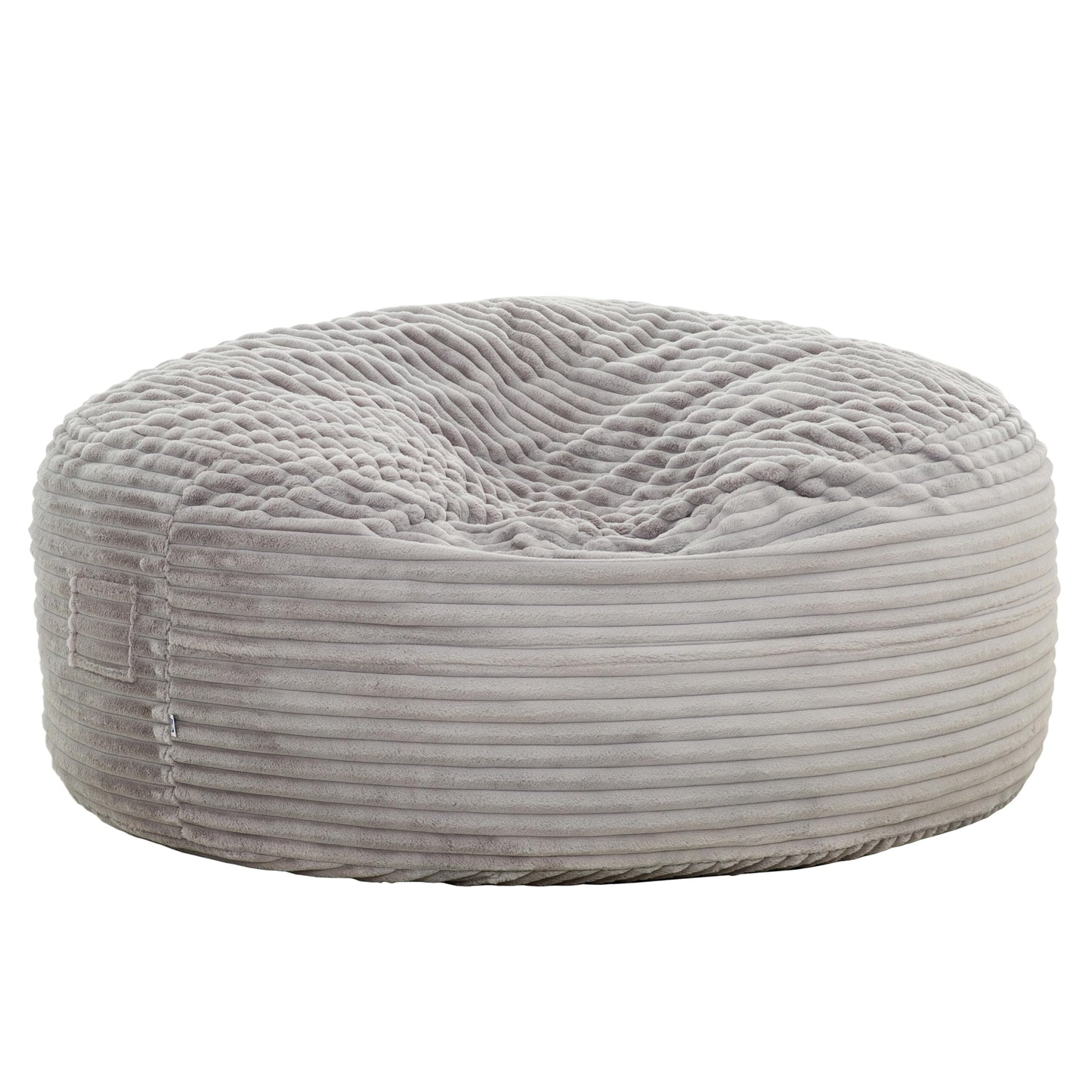 Traditional 72 in. Oversized Velour Memory Foam Bean Bag, Living Room Round Lounger Sofa Chair, Light Gray