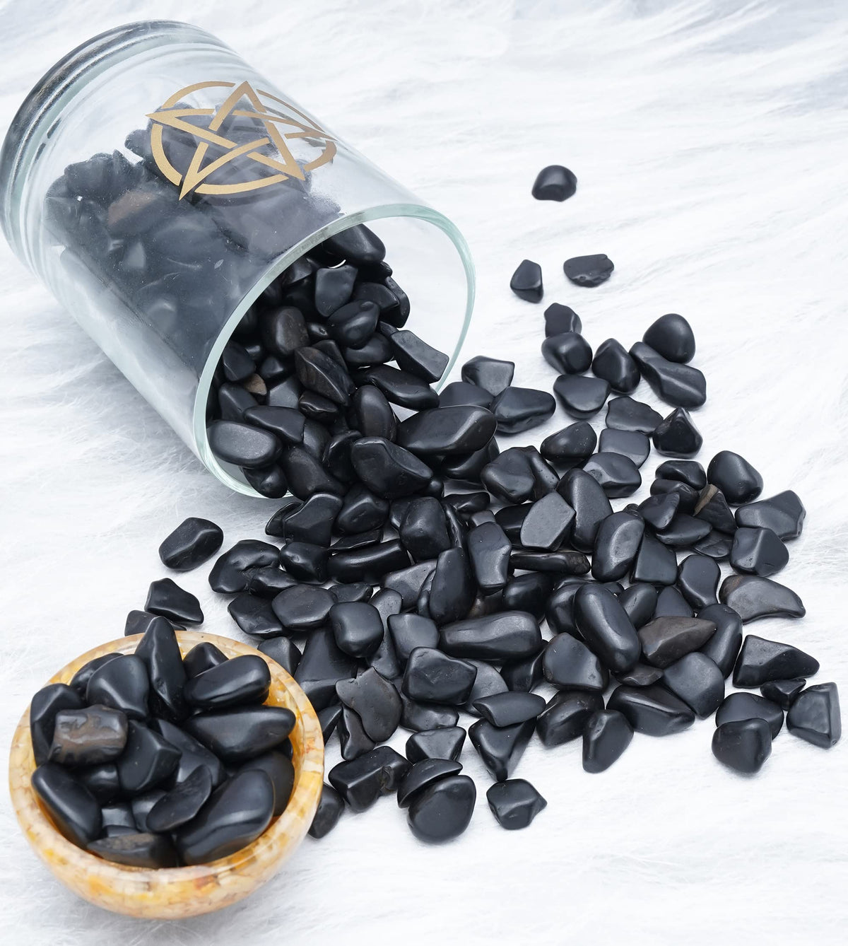 Black Tourmaline Crystal Chips bulk Gemstone Valentine Gift, Healing Crystal Natural Irregular Shaped Crushed Stone Reik Healing Tumbled Chips Crystal Chips for Witchcraft & Jewelry Making 1 Lb