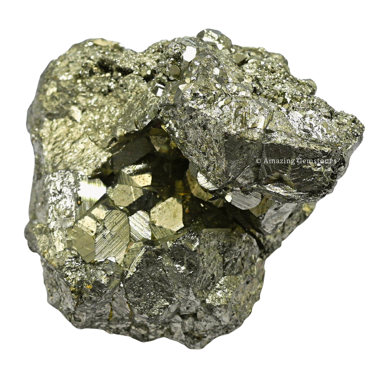 Amazing Gemstone Small Pyrite Crystal Stone Cluster Samples - Extra Large High Energy Natural Iron Pyrite Stone Pirita Piedra Original with Healing Properties (40-80 Gram)