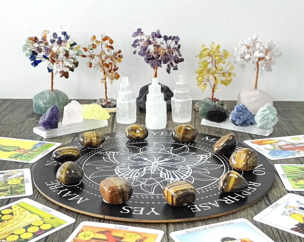 MAIBAOTA Tiger Eye Stones Natural Polished Tumbled Crystals Stones Rocks Energy Balance Crystal Gemstones Vase Filler Decorative Crystals