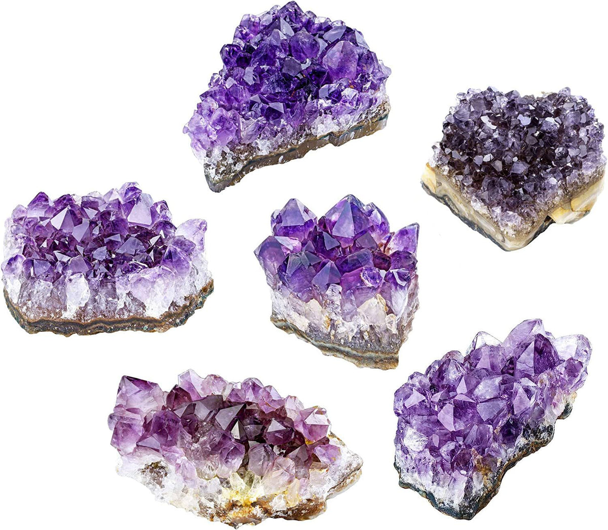 Erliway Natural Amethyst Crystal Cluster, 1.5''-2.4'' Amethyst Quartz February Birthstone, Raw Crystals and Healing Stones for Birthday Gift Reiki Healing Meditation Home Decor (0.11-0.13 lb)