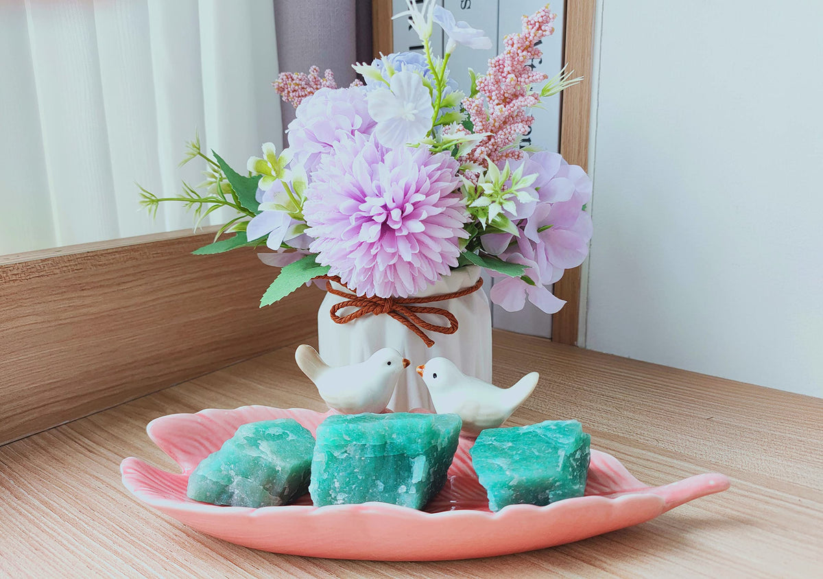 1 lb Rough Crystals Bulk Raw Amazonite Healing Stones for Tumbling, Wire Wrapping, Wicca Reiki,Meditation