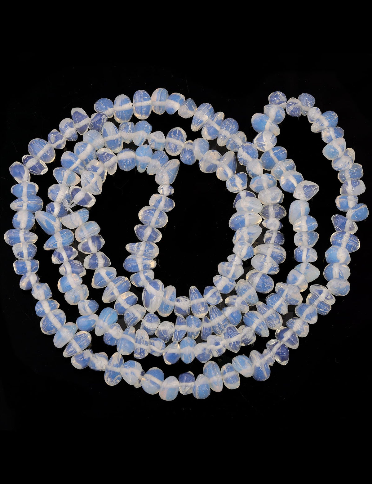 200pcs White Opalite Chip Beads 5-8mm Irregular Pre-Drilled 30-inch Strand Crystal Beads for DIY Jewelry Bracelet Chakra Crafts