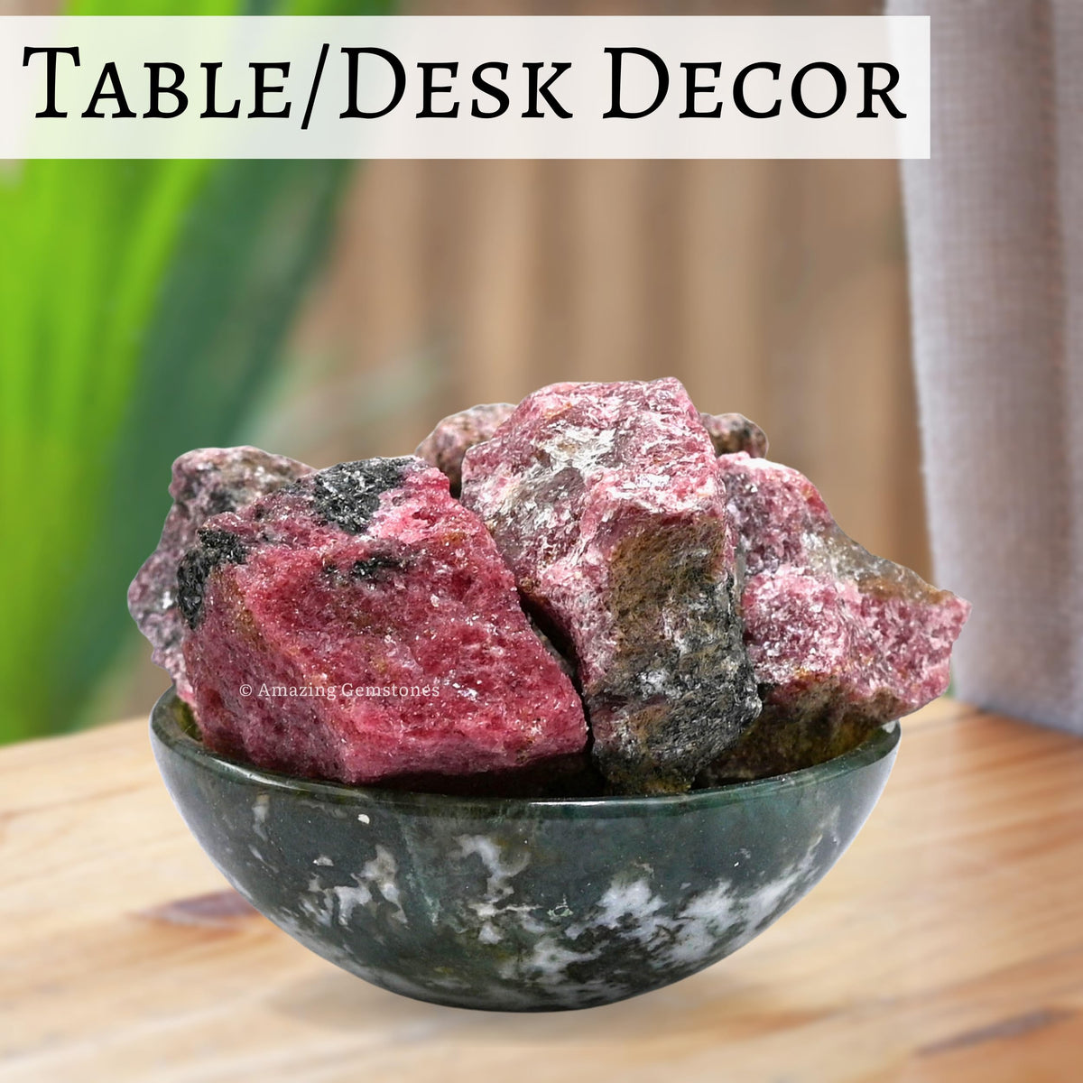 Amazing Gemstone Rhodonite Raw Crystals and Healing Stones, Natural Rocks For Tumbling - DIY Raw Stones And Crystals (1 Piece)