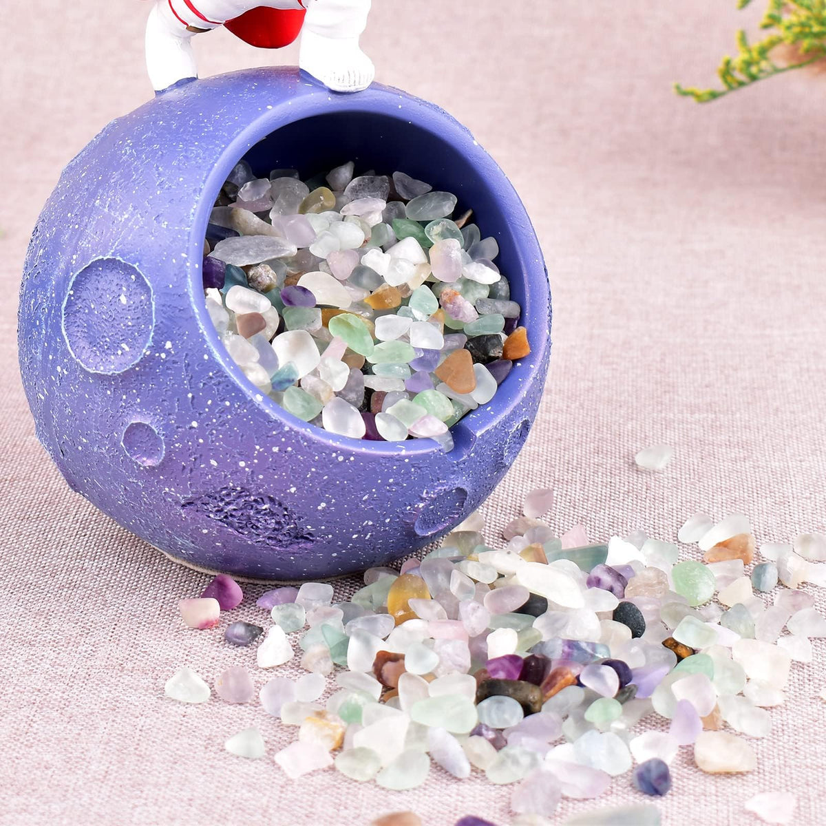 SigMntun Polished Fluorite Crystal Chips 200 Pcs - 0.3" 10 oz Tumbled Stone Chips Crushed Sea Glass Stones Healing Reiki Crystal Jewelry Making Home Decoration