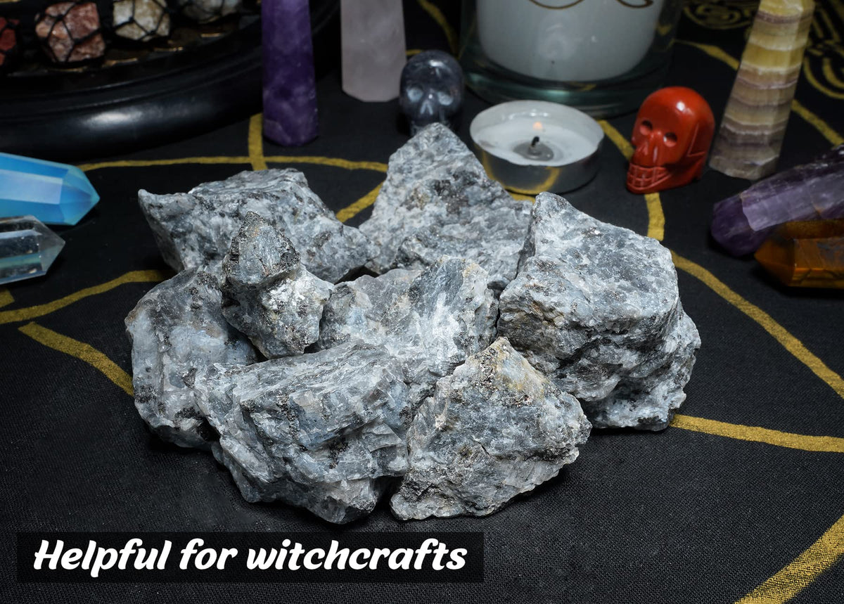Crocon 1LB Larvikite Rough Bulk Natural Stone Raw Gemstone Tumbling Cabbing Polishing Mining Chakra Meditation Balancing Reiki Healing Good Luck Gift Home Office Decor