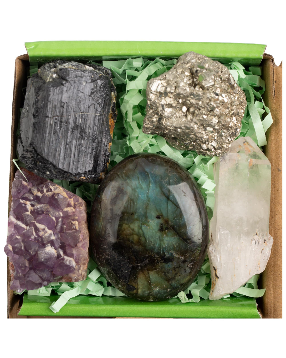QianCannaor Crystals and Healing Stones Set for Anxiety, Relaxation Spiritual Crystals Gift for Meditation, Manifestation, Zen, Reiki, Fengshui (Protection & Abundance)