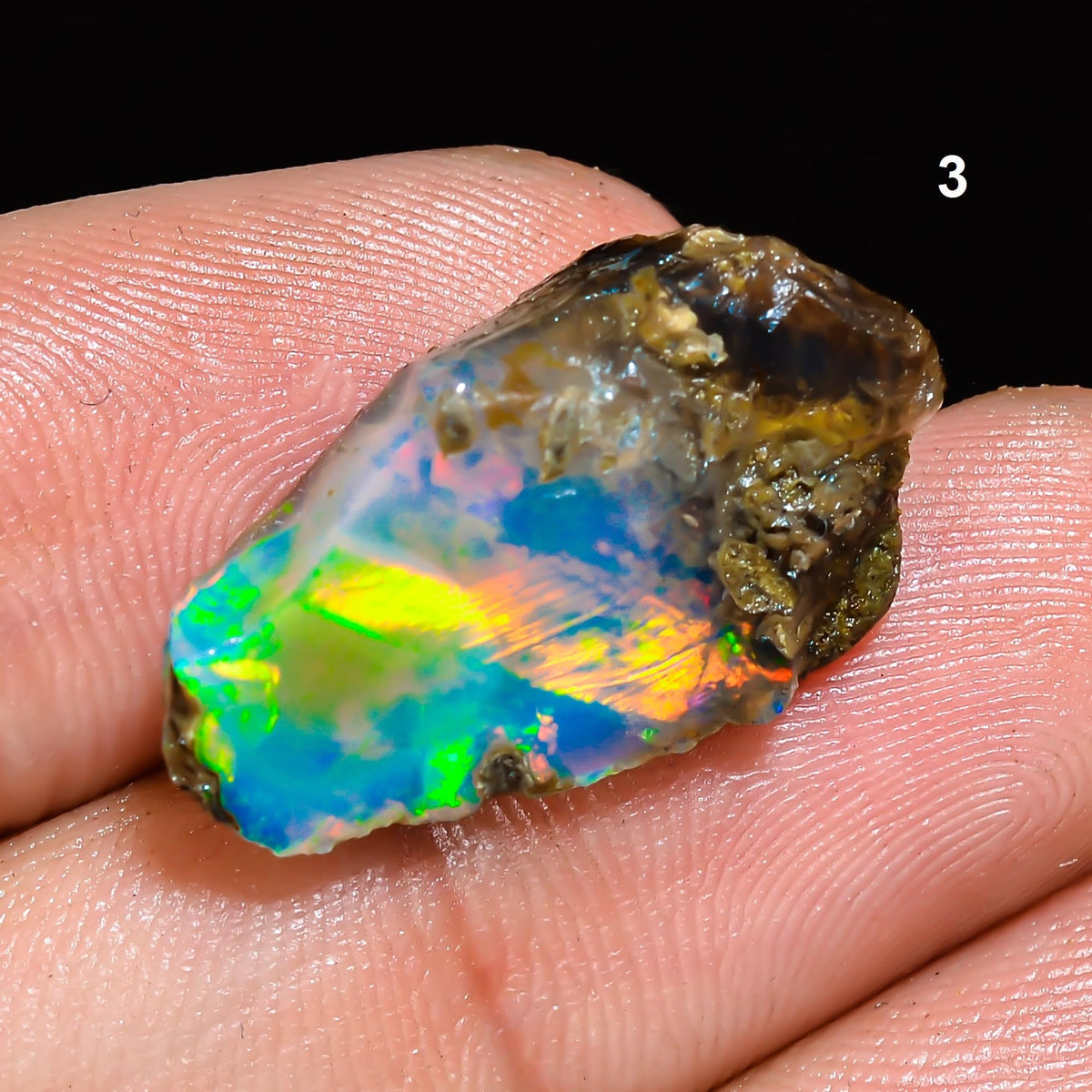 AAAA+ Ethiopian Opal Rough Gemstones Multi Fire Welo Opal Stones for Tumbling & Jewelry Making Supplies Healing Crystals Gems Rocks Loose Gemstones (7.60 carat)