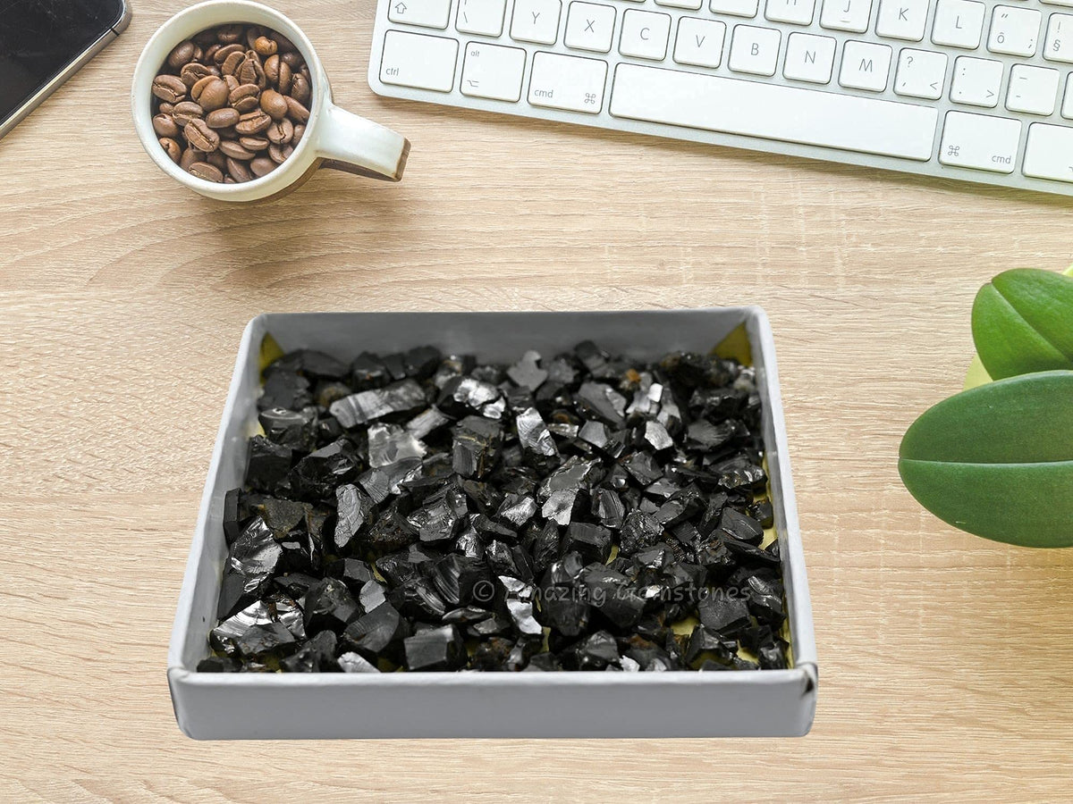 Elite Shungite Stones Chips for Water Purification Tablets, Authentic Karelia Shungite Stones for Shungite Water Bottle (100 Gram)