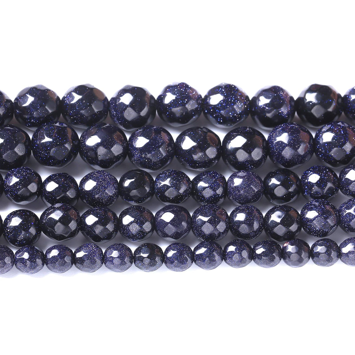 8mm 45pcs Natural Blue Sandstone Faceted Stone Beads for Jewelry Making DIY Bracelet Necklace Accessories 15" Energy Healing Power Stone Beads (Faceted Blue Sandstone, 8mm)