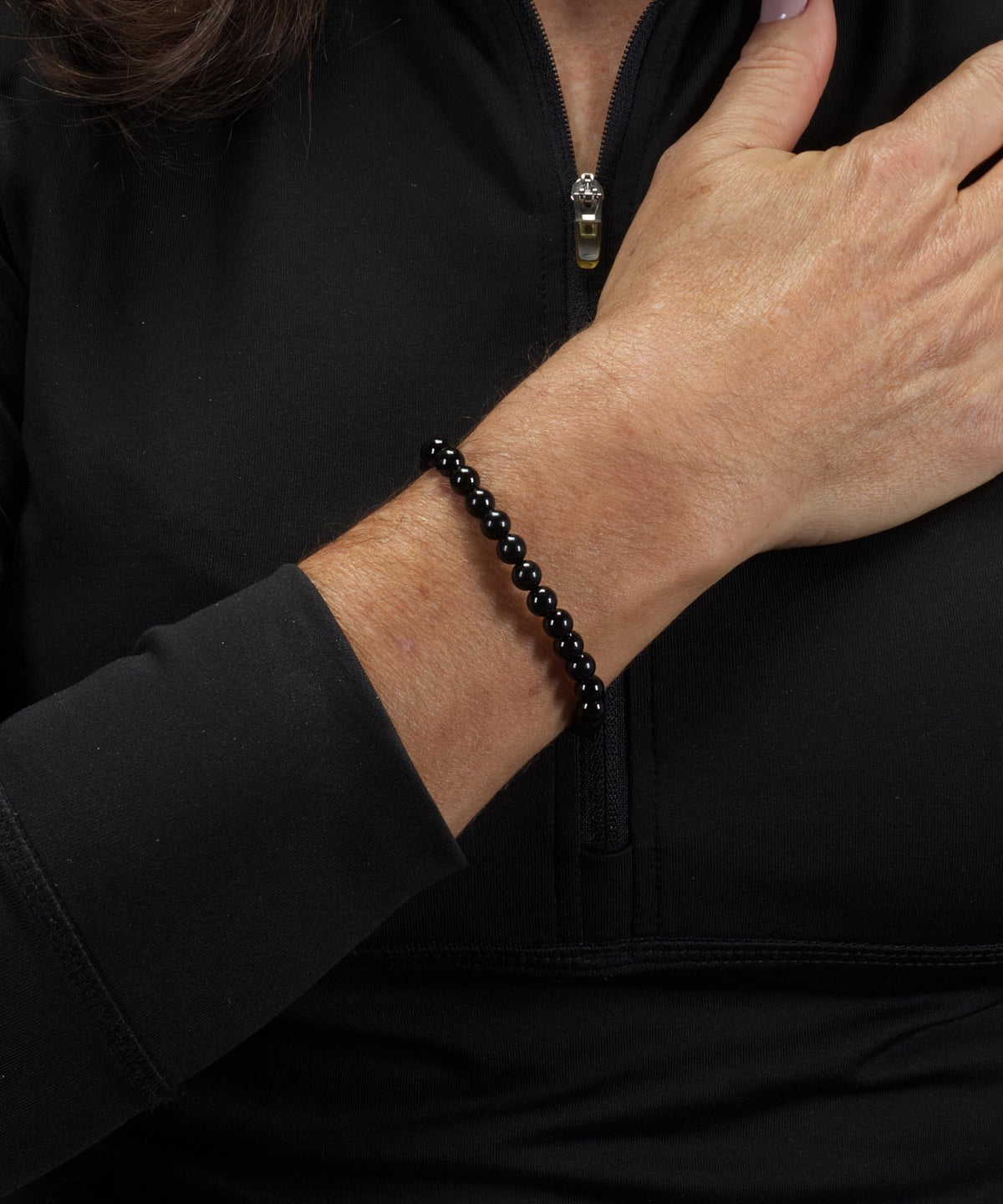 Cherry Tree Collection - Small, Medium, Large Sizes - Gemstone Beaded Bracelets For Women and Men - 6mm Round Beads (Black Tourmaline - Medium)