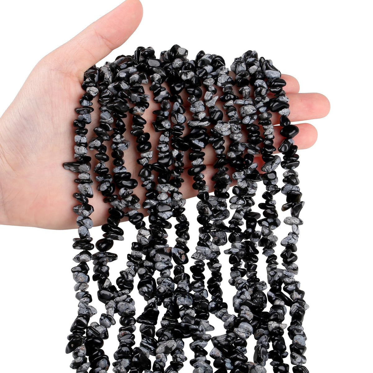 ZHIYUXI 400pcs Alabaster Beads 5-8mm Crystals Gemstones for Bracelet Making 2 Strands Irregular Stone Loose Rocks Bead for Jewelry Making Hole Drilled Natural Chips DIY Necklace Craft Gifts