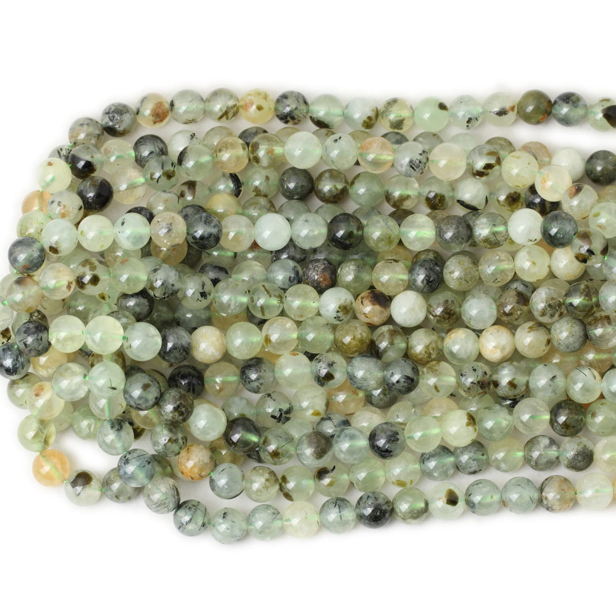 CHEAVIAN 45PCS 8mm Natural Prehnite Gemstone Smooth Surface Round Loose Beads for Jewelry Making 1 String 15 Inches