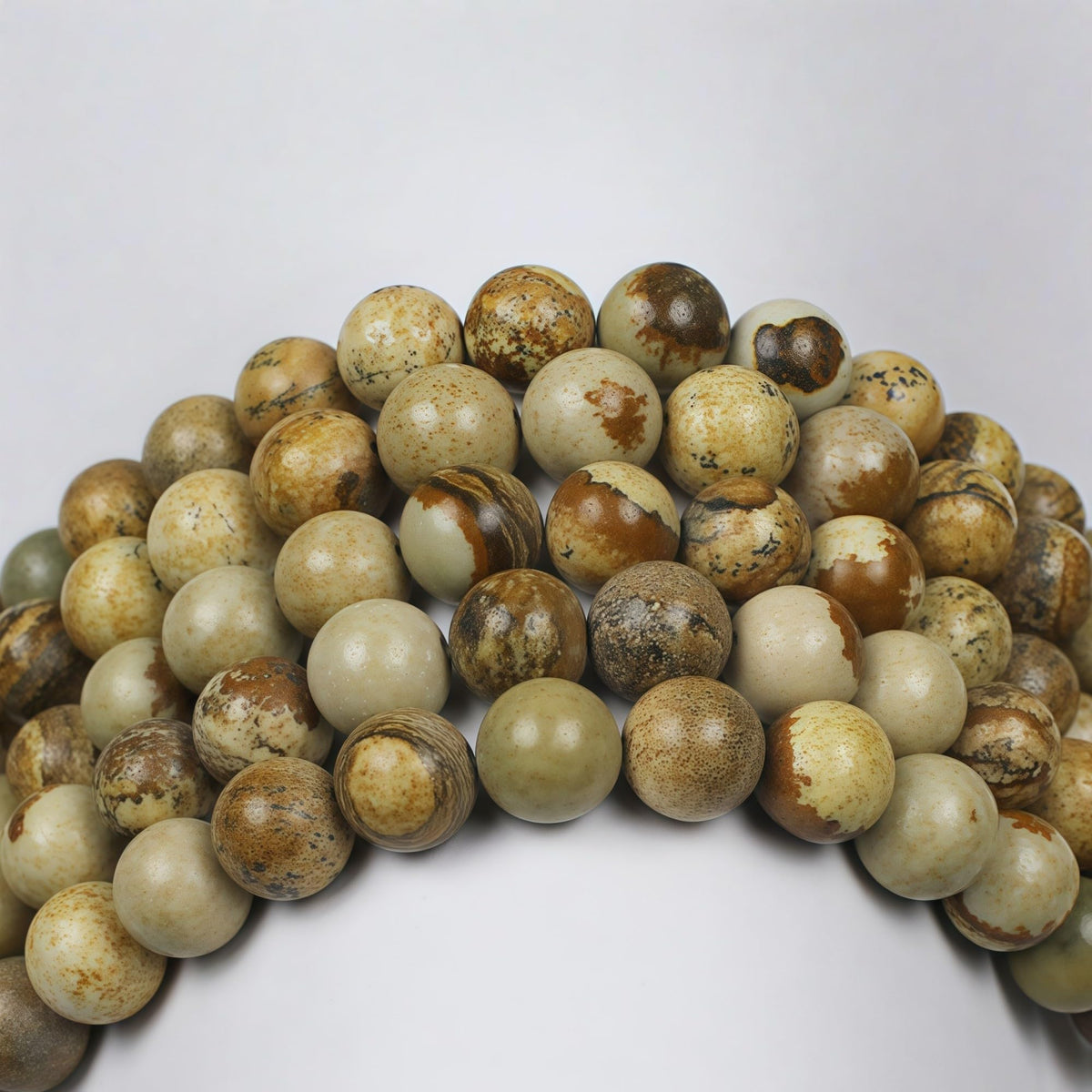 MJDCB AAA Natural Picture Beads Stone Beads for DIY Bracelet Making Strand 15" (10mm)