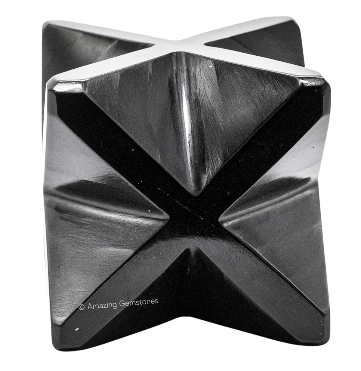 Amazing Gemstone Black Obsidian Merkaba Crystal - 1.5 Inches Metaphysical Merkaba Star for Meditation - Energetic Tetrahedron Crystal and Healing Stones for Spiritual Growth and Healing (35-40mm)