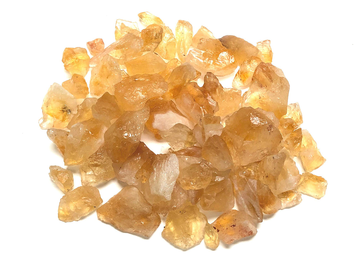 Zentron Crystal Collection: Rough Citrine Crystal Stone, Comes with Velvet Bag (1/2 Pound)