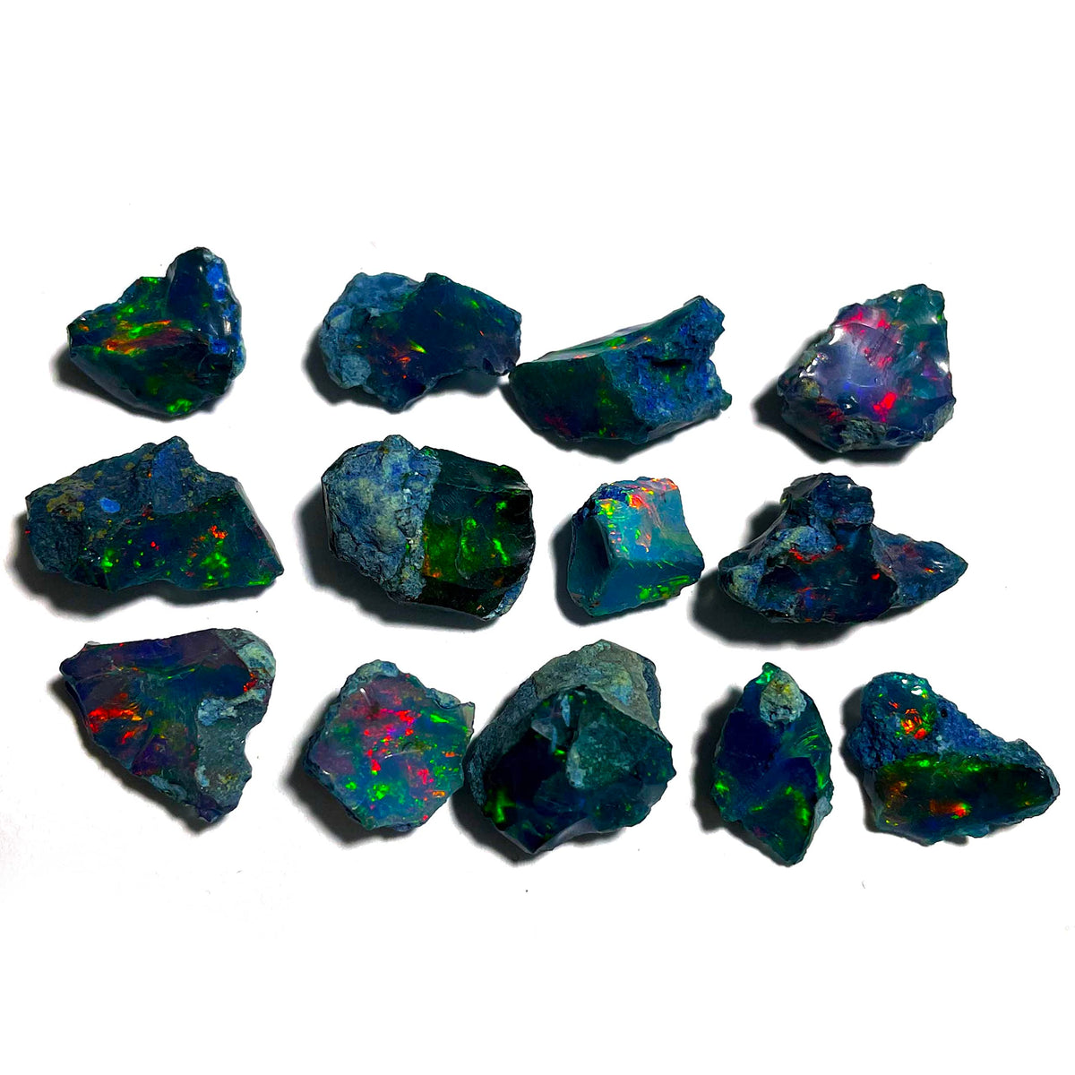Black Opal Rough 5 Pcs 7x10 mm AAA Quality Black Opal Raw,Natural Ethiopian Opal Gemstone Rough, Welo Multi Fire BlackOpal