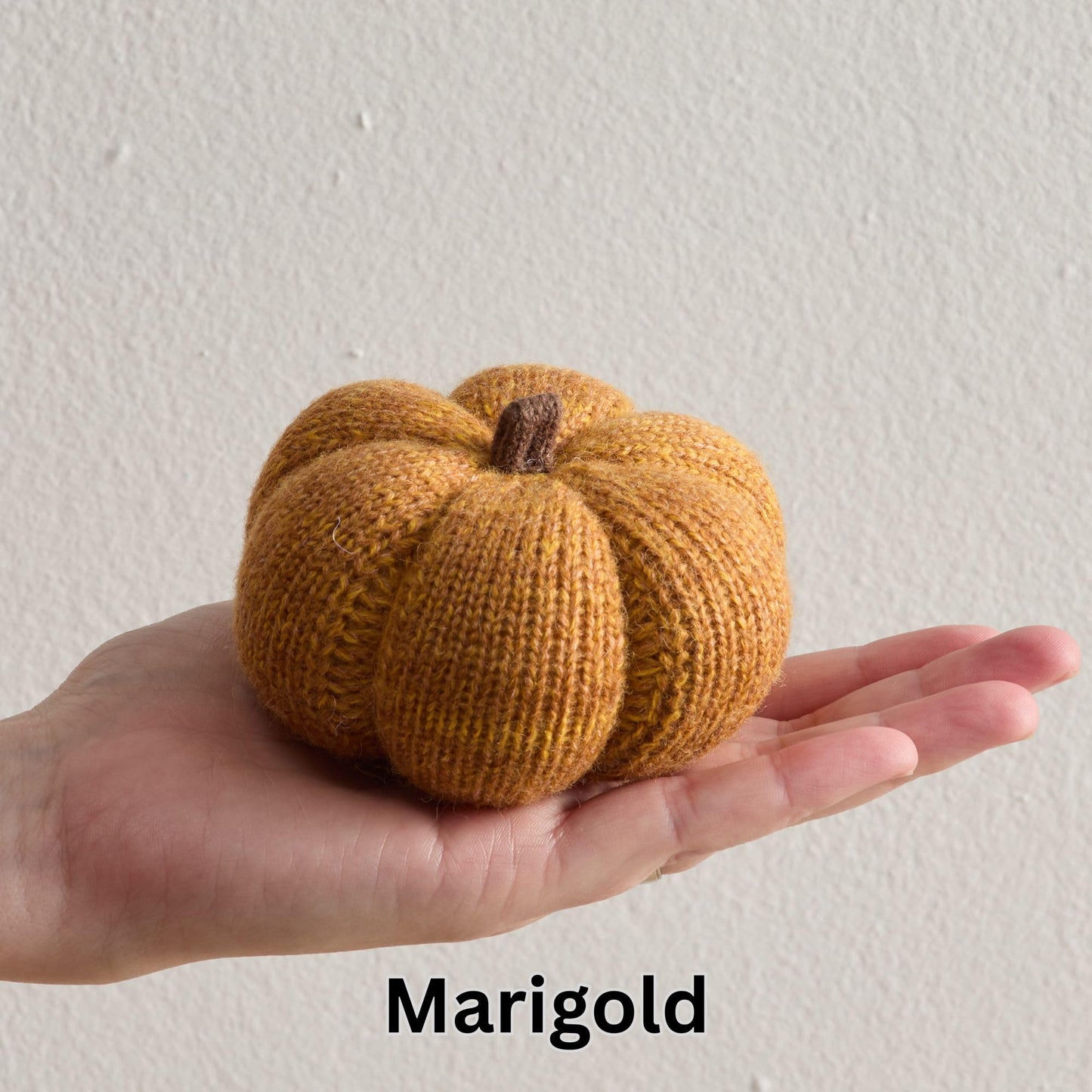 Your Heart's Content Set of 3 Cozy Mini Knit Pumpkins, Warm Green Gold Fall Table top décor, Soft Autumn Home Accents, Thanksgiving Table Setting (Marigold Multi-Size Set)