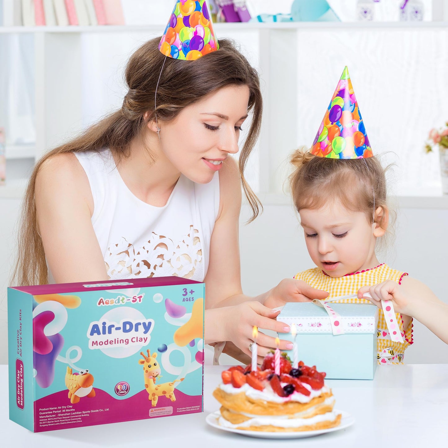 Aestd-ST Air Dry Clay 90 Colors, Modeling Clay for Kids, DIY Model Magic, Molding Clay Kit with Sculpting Tools, Non-Sticky Soft and Super Light, Arts and Crafts Gift for Boys Girls Kids