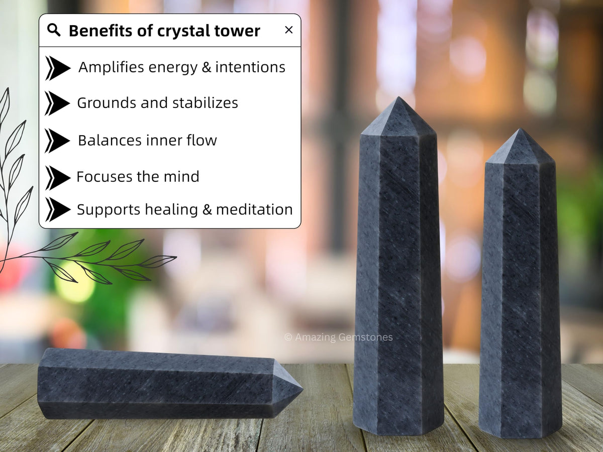 Amazing Gemstone Blue Aventurine Crystal Towers ~ Natural Healing Crystal Point Obelisk for Reiki Healing and Crystal Grid (2" to 3" Inch)
