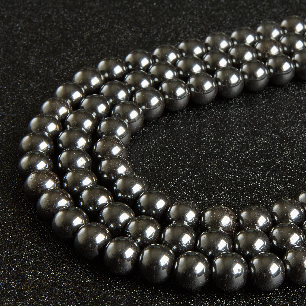 100pcs 8mm Black Hematite Beads Natural Gemstone Beads Round Loose Beads for Jewelry Making