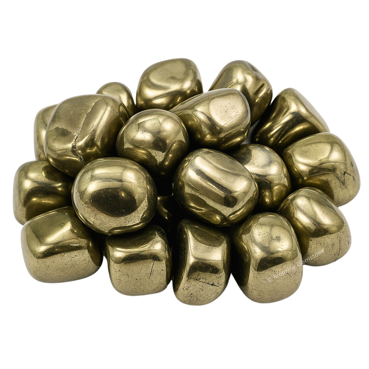 Amazing Gemstone Pyrite Crystals and Healing Stones Tumbled - 1 oz Pyrite Stone Gem Stones, Natural Healing Stones for Energy Balance, Stress Relief - Premium Polished Gems Rocks for Meditation