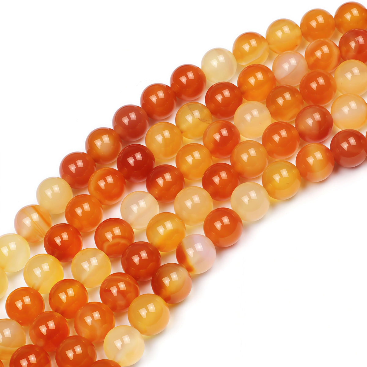 MJDCB 7A Round Natural Red Carnelian Gemstone Beads Stone Loose Beads for Necklace Bracelet Charms Jewelry Making 15" (10mm)